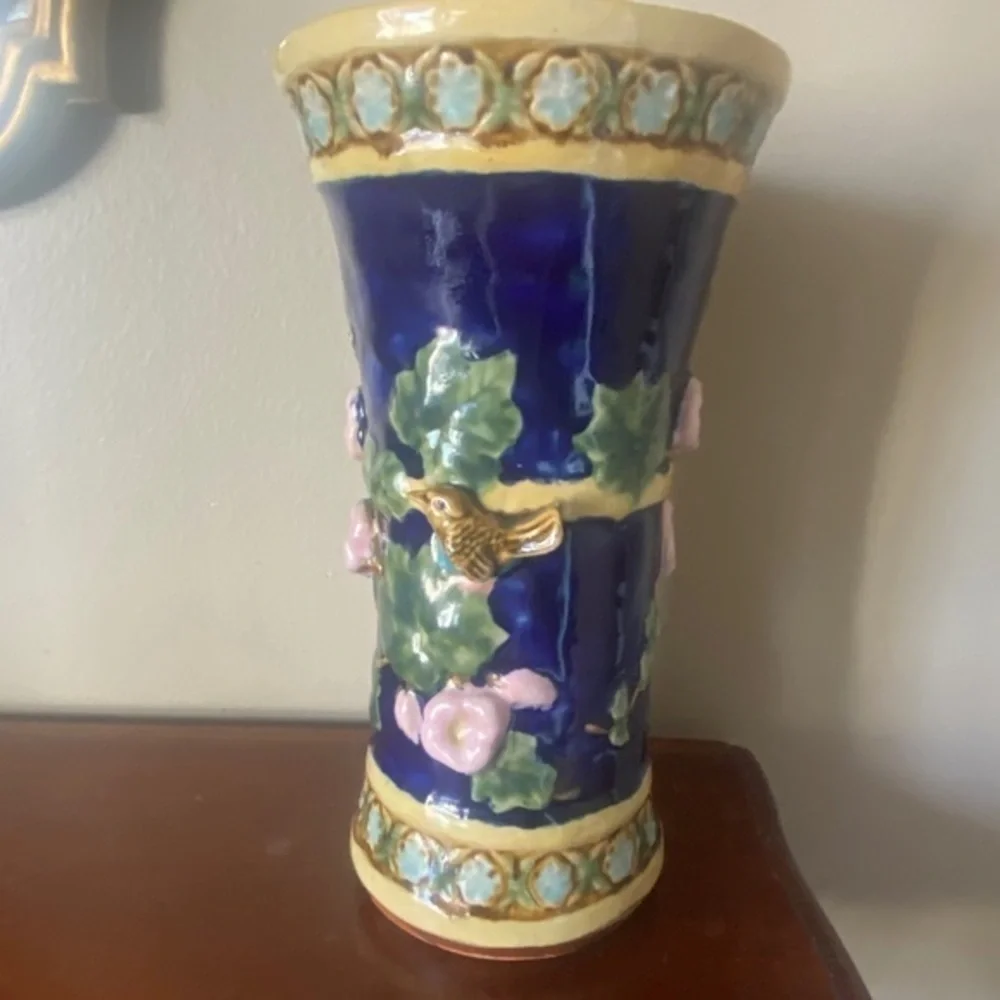 Oriental Accents Glazed Floral Ceramic Vase